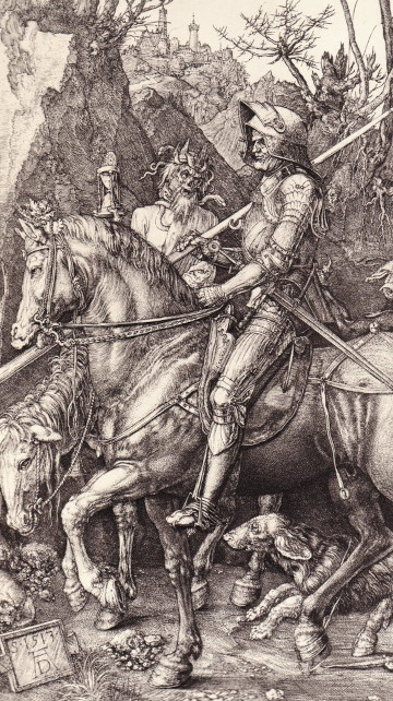 Dürer : Le Chevalier, la Mort et le Diable (détail)