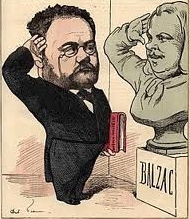 Zola au garde-à-vous devant le buste de Balzac
